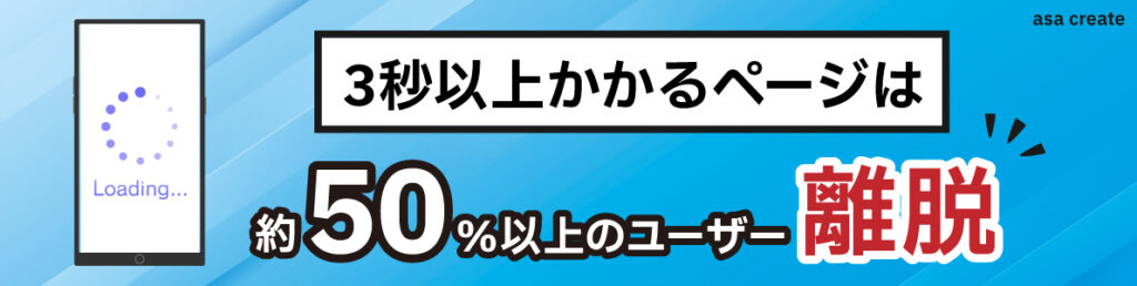 3秒以上かかるページは50%以上のユーザー離脱