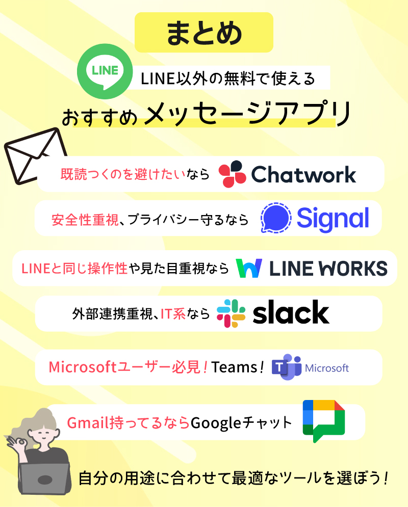 LINE以外の無料で使えるメッセージアプリ！用途に合わせて最適なツールを選ぼう