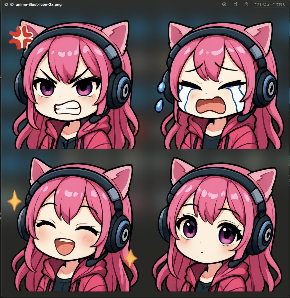 プレビューで背景透過されているか確認する