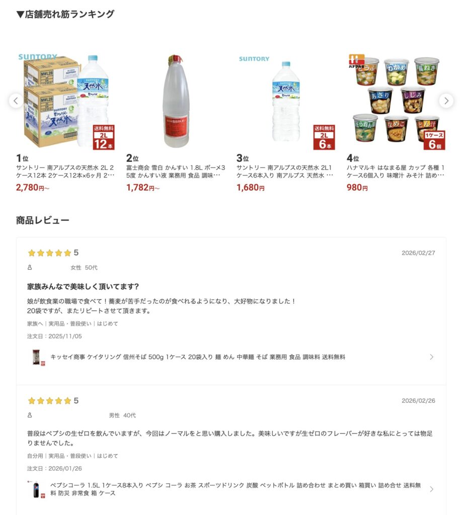 楽天ランキングとショップレビューは重要