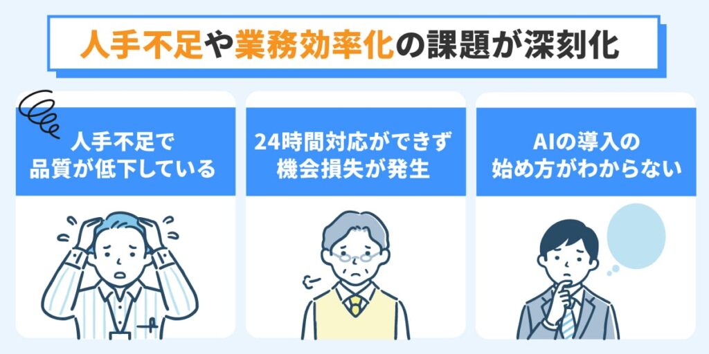 人手不足や業務効率化の課題が深刻化